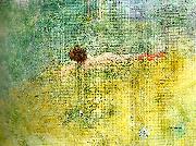 Carl Larsson i grongraset-modellen tager solbad Spain oil painting artist